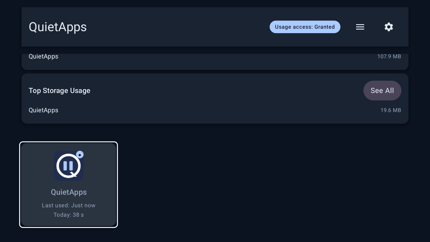 Actual development build: browse and navigate installed TV apps.